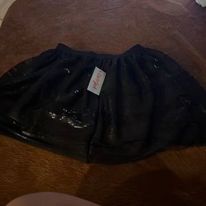 Girls black sequined skirt